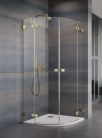 Zuhanykabin, Radaway Essenza Pro Brushed Gold PDD íves szálcsiszolt arany zuhanykabin 80x80 átlát