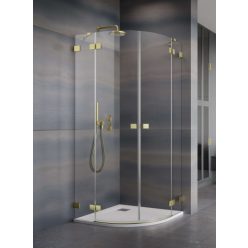   Zuhanykabin, Radaway Essenza Pro Brushed Gold PDD íves szálcsiszolt arany zuhanykabin 80x80 átlát