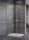 Zuhanykabin, Radaway Essenza Pro Brushed Gold PDD íves szálcsiszolt arany zuhanykabin 80x90 átlát