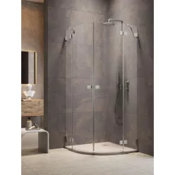   Zuhanykabin, Radaway Essenza Pro Brushed Nickel PDD íves szálcsiszolt króm zuhanykabin 100x90 átl