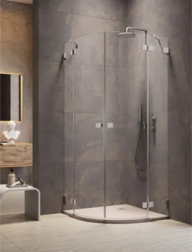 Zuhanykabin, Radaway Essenza Pro Brushed Nickel PDD íves szálcsiszolt króm zuhanykabin 100x90 átl