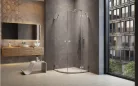 Zuhanykabin, Radaway Essenza Pro Brushed Nickel PDD íves szálcsiszolt króm zuhanykabin 100x100 át