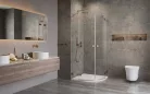 Zuhanykabin, Radaway Essenza Pro Brushed Copper PDD íves szálcsiszolt réz zuhanykabin 90x90 átlát