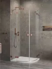 Zuhanykabin, Radaway Essenza Pro Brushed Copper PDD íves szálcsiszolt réz zuhanykabin 90x100 átlá