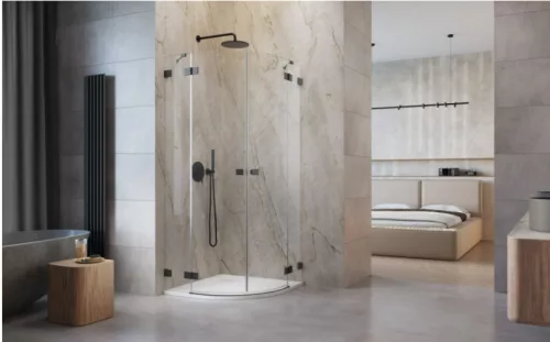 Zuhanykabin, Radaway  Essenza Pro Brushed GunMetal PDD íves zuhanykabin 80x100 átlátszó