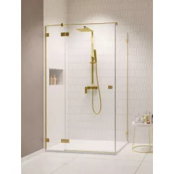   Zuhanykabin, Radaway Essenza Pro Brushed Gold KDJ szögletes zuhanykabin 80x75 átlátszó jobbos