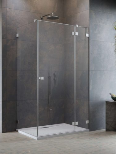 Zuhanykabin, Radaway Essenza Pro Brushed Nickel KDJ szögletes zuhanykabin 90x75 átlátszó jobbos