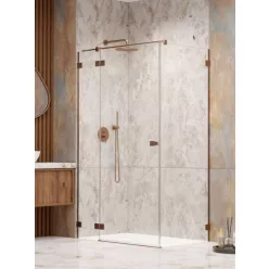   Zuhanykabin, Radaway Essenza Pro Brushed Copper KDJ szögletes zuhanykabin 80x110 átlátszó balos