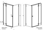 Zuhanykabin, Radaway Essenza Pro Brushed GunMetal KDJ szögletes zuhanykabin 90x75 átlátszó balos
