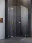 Zuhanykabin, Radaway Essenza Pro Brushed Gold KDD szögletes zuhanykabin 80x90 átlátszó