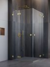 Zuhanykabin, Radaway Essenza Pro Brushed Gold KDD szögletes zuhanykabin 80x100 átlátszó