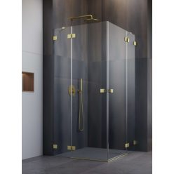   Zuhanykabin, Radaway Essenza Pro Brushed Gold KDD szögletes zuhanykabin 80x100 átlátszó