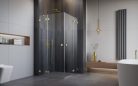 Zuhanykabin, Radaway Essenza Pro Brushed Gold KDD szögletes zuhanykabin 80x100 átlátszó