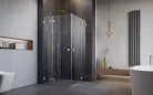 Zuhanykabin, Radaway Essenza Pro Brushed Gold KDD szögletes zuhanykabin 90x100 átlátszó