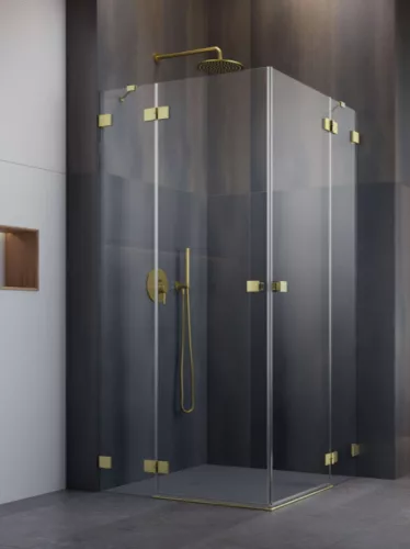 Zuhanykabin, Radaway Essenza Pro Brushed Gold KDD szögletes zuhanykabin 100x80 átlátszó