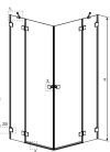 Zuhanykabin, Radaway Essenza Pro Brushed Nickel KDD szögletes zuhanykabin 80x90 átlátszó