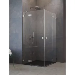   Zuhanykabin, Radaway Essenza Pro Brushed Nickel KDD szögletes zuhanykabin 100x80 átlátszó