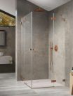 Zuhanykabin, Radaway Essenza Pro Brushed Copper KDD szögletes zuhanykabin 100x100 átlátszó