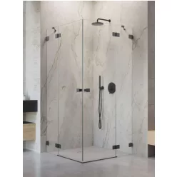   Zuhanykabin, Radaway Essenza Pro Brushed GunMetal KDD szögletes zuhanykabin 100x80 átlátszó