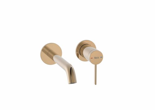 Falba süllyesztett csaptelep, Roca Ona A5A359ERG0 egykaros fali mosdócsaptelep Rose Gold