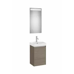   Komplett bútor, Roca Ona A851695511 mosdószekrény Pack mosdóval, tükörrel, sötét szilfa