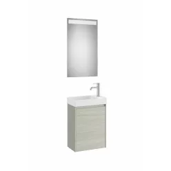   Komplett bútor, Roca Ona A851696512 mosdószekrény Pack kézmosóval, tükörrel, világos tölgy