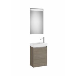   Komplett bútor, Roca Ona A851696511 mosdószekrény Pack kézmosóval, tükörrel, sötét szilfa