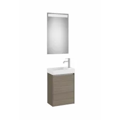  Komplett bútor, Roca Ona A851696511 mosdószekrény Pack kézmosóval, tükörrel, sötét szilfa