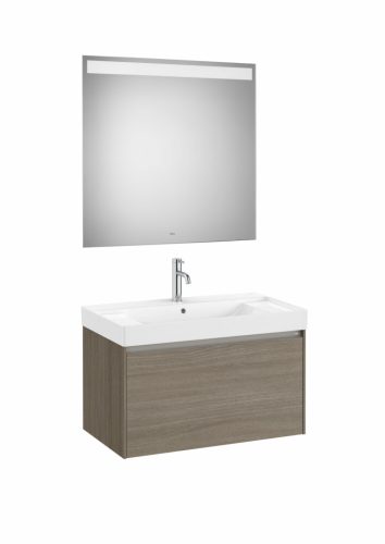 Komplett bútor, Roca Ona A851701511 Unik mosdó+mosdószekrény középső medencével, Eidos tükör,söté