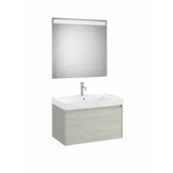   Komplett bútor, Roca Ona A851701512 Unik mosdó+mosdószekrény középső medencével, Eidos tükör,vilá