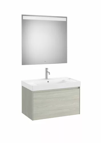 Komplett bútor, Roca Ona A851701512 Unik mosdó+mosdószekrény középső medencével, Eidos tükör,vilá