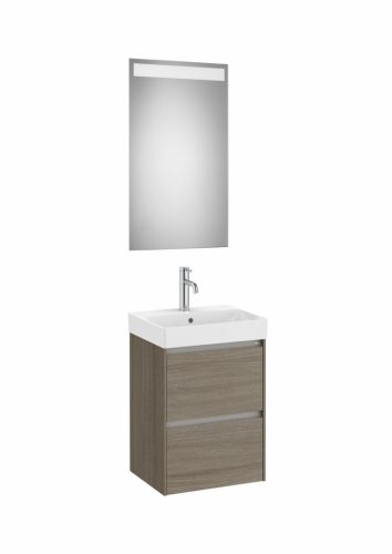 Komplett bútor, Roca Ona A851697511 mosdószekrény Pack mosdóval, tükörrel, sötét szilfa
