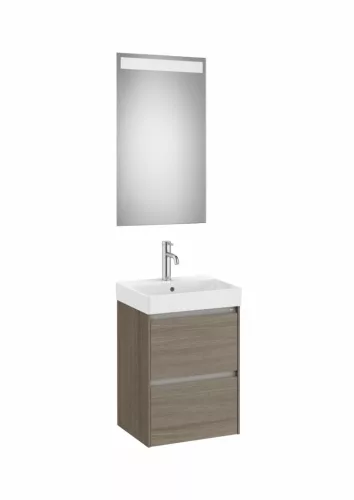 Komplett bútor, Roca Ona A851697511 mosdószekrény Pack mosdóval, tükörrel, sötét szilfa