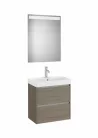 Komplett bútor, Roca Ona A851700511 kompakt mosdószekrény Pack mosdóval, tükörrel, sötét szilfa