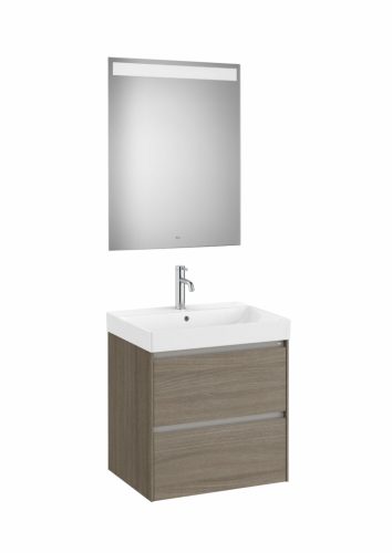 Komplett bútor, Roca Ona A851704511 mosdószekrény Pack mosdóval, tükörrel, sötét szilfa