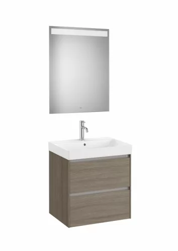 Komplett bútor, Roca Ona A851704511 mosdószekrény Pack mosdóval, tükörrel, sötét szilfa