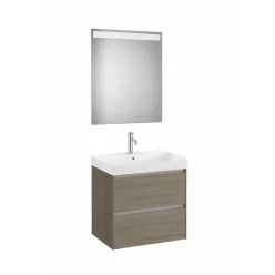   Komplett bútor, Roca Ona A851705511 mosdószekrény Pack mosdóval, tükörrel, sötét szilfa