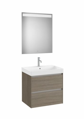 Komplett bútor, Roca Ona A851705511 mosdószekrény Pack mosdóval, tükörrel, sötét szilfa