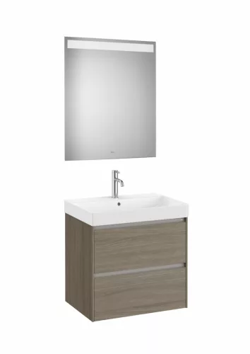 Komplett bútor, Roca Ona A851705511 mosdószekrény Pack mosdóval, tükörrel, sötét szilfa