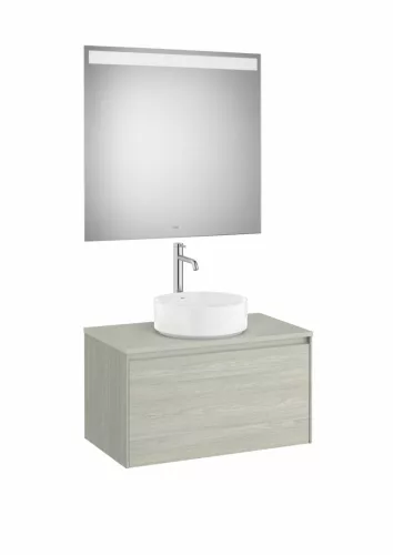 Komplett bútor, Roca Ona A851712512 mosdószekrény Pack tükörrel, világos tölgy