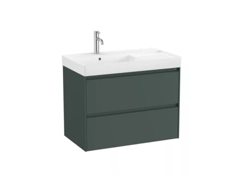 Alsó szekrény, Roca Ona A851692513 mosdószekrény mosdóval baloldali medencével, matt zöld