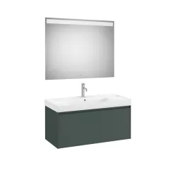   Komplett bútor, Roca Ona A851702513 mosdószekrény Pack tükörrel, mosdóval, matt zöld