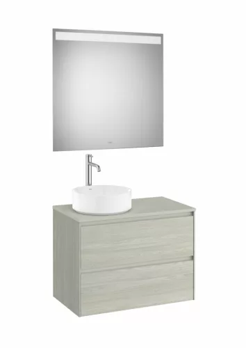Komplett bútor, Roca Ona A851717512 mosdószekrény Pack tükörrel, baloldali ráültethető mosdóhoz,