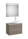 Komplett bútor, Roca Ona A851715511 mosdószekrény Pack tükörrel, jobboldali ráültethető mosdóhoz,