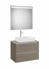 Komplett bútor, Roca Ona A851716511 mosdószekrény Pack tükörrel, középre ráültethető mosdóhoz, sö
