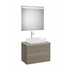   Komplett bútor, Roca Ona A851716511 mosdószekrény Pack tükörrel, középre ráültethető mosdóhoz, sö