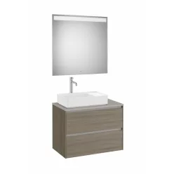   Komplett bútor, Roca Ona A851717511 mosdószekrény Pack tükörrel, baloldali ráültethető mosdóhoz,