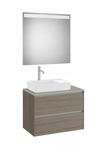 Komplett bútor, Roca Ona A851717511 mosdószekrény Pack tükörrel, baloldali ráültethető mosdóhoz,