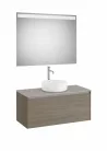Komplett bútor, Roca Ona A851714511 mosdószekrény Pack ráültethető mosdóhoz, tükörrel, sötét szil