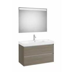   Komplett bútor, Roca Ona A851709511 mosdószekrény Pack tükörrel, mosdóval, sötét szilfa